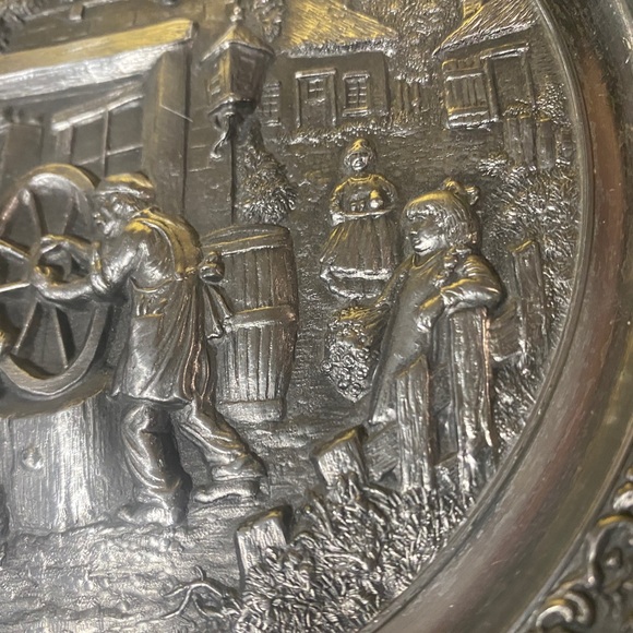 BRADFORD EXCHANGE PEWTER CRAFTS VTG 1994 THE SKILL OF THE WHEELWRIGHT 3-D PLATE - Picture 7 of 16